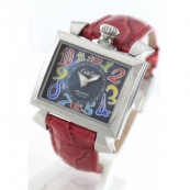 ガガミラノコピー腕時計 ナポレオーネ40mm レザー レッド/ブラックシェル ボーイズ 6030.2