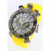 ガガミラノコピー腕時計 クロノ48mm ラバー イエロー/グレー メンズ 6054.6
