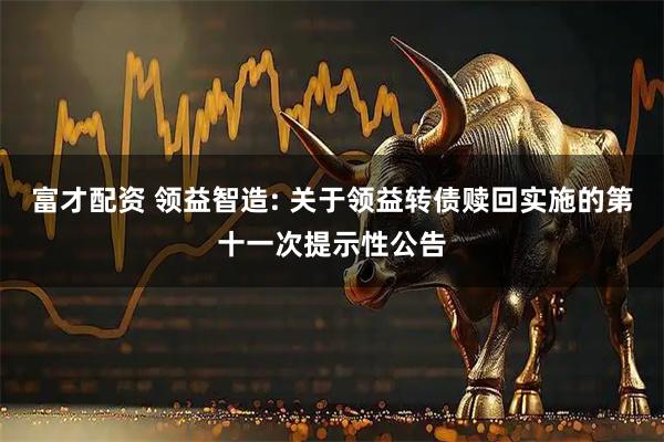 富才配资 领益智造: 关于领益转债赎回实施的第十一次提示性公告
