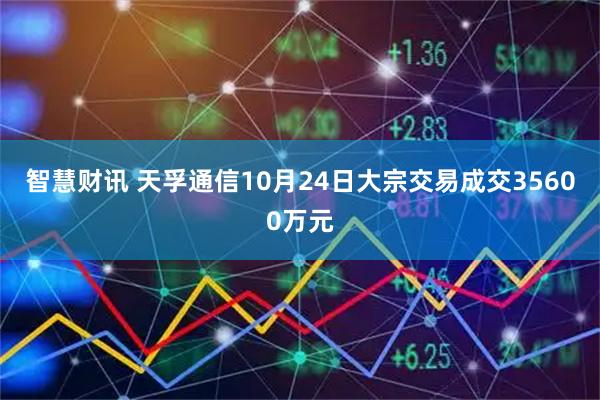 智慧财讯 天孚通信10月24日大宗交易成交35600万元